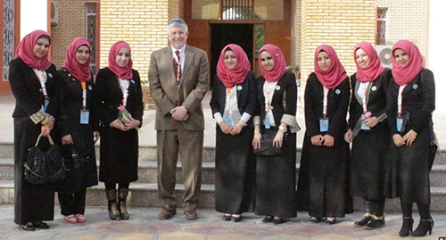 Dr. Allen R. Dyer at the University of Babylon Medical School with medical students in Iraq