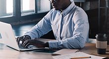 Man working at a laptop